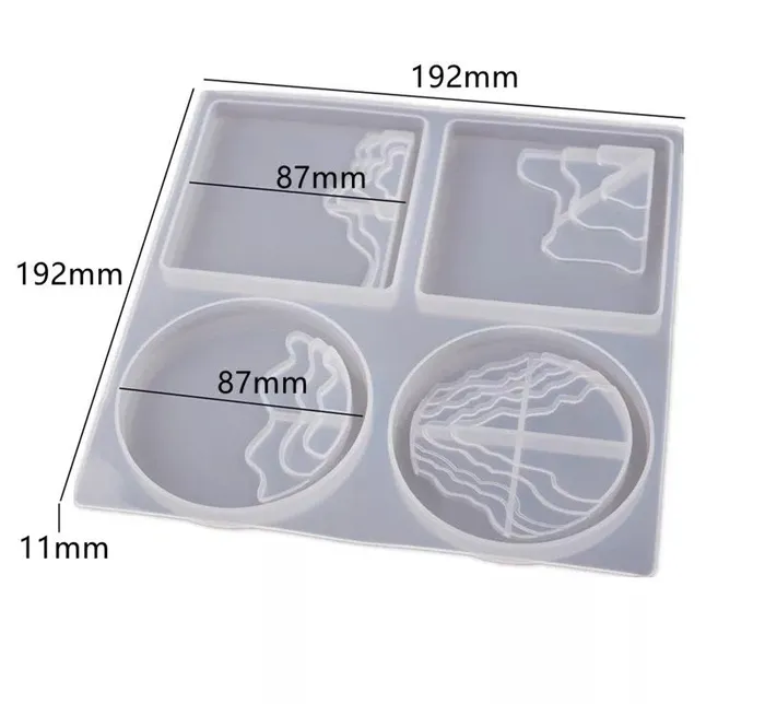 Necklaces Resinarthub Ocean Terraces Landscape Tray Coaster Silicone Mold