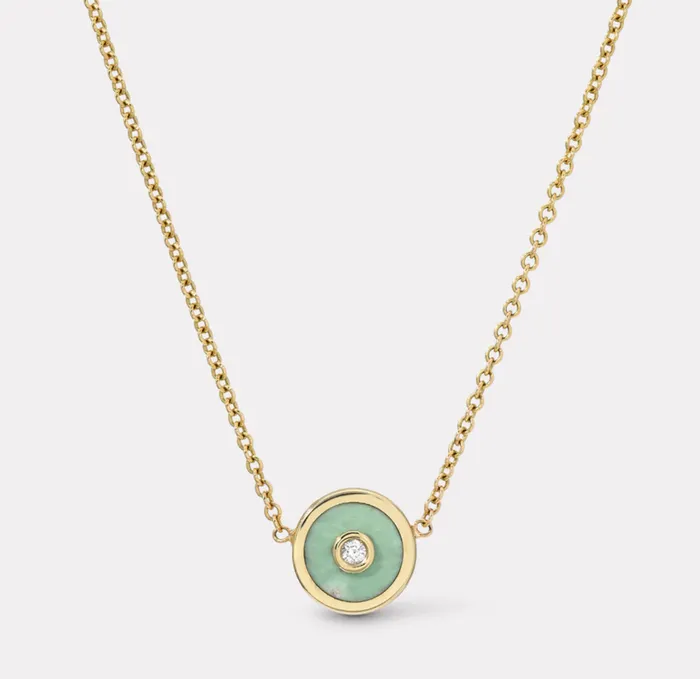 Necklaces Retrouvai MINI COMPASS PENDANT WITH DIAMOND CENTER