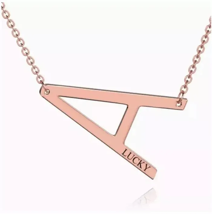 Necklaces The Signature Collection Co Personalized Sideways Initial Necklace
