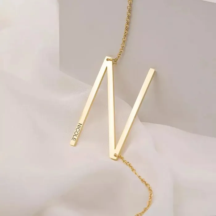 Necklaces The Signature Collection Co Personalized Sideways Initial Necklace