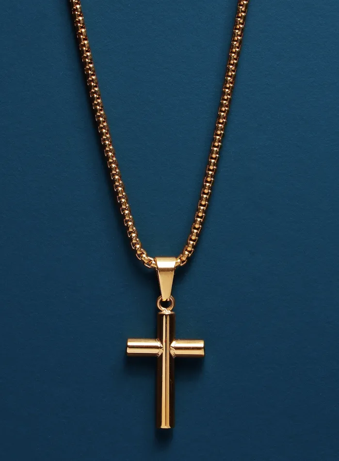 Necklaces WE ARE ALL SMITH Mens Jewelry Clothing Mens Bamboo Gold Cross Pendant Necklace Necklaces WE ARE ALL SMITH Mens Jewelry Clothing Mens Bamboo Gold Cross Pendant Necklace