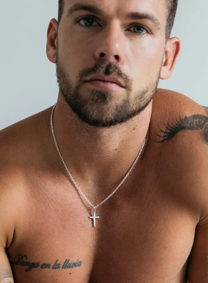 Necklaces WE ARE ALL SMITH Mens Jewelry Clothing Sterling Silver Cross Necklace for Men Cable Necklaces WE ARE ALL SMITH Mens Jewelry Clothing Sterling Silver Cross Necklace for Men Cable