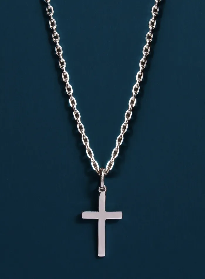Necklaces WE ARE ALL SMITH Mens Jewelry Clothing Sterling Silver Cross Necklace for Men Cable