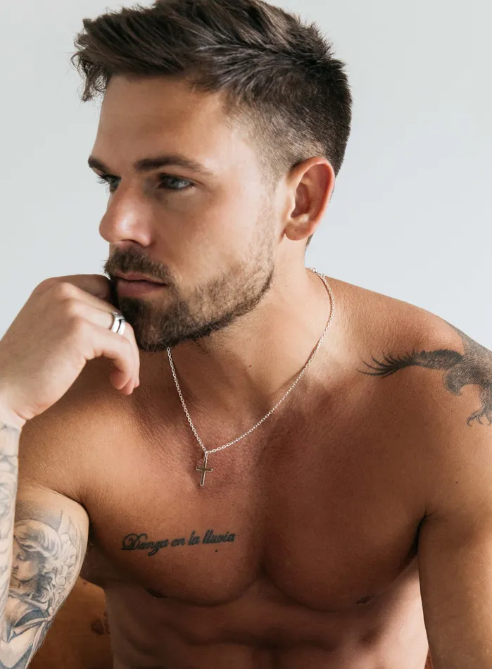Necklaces WE ARE ALL SMITH Mens Jewelry Clothing Sterling Silver Cross Necklace for Men Cable