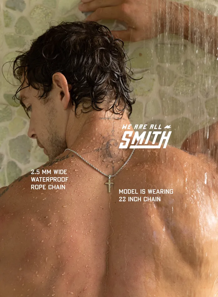 Necklaces WE ARE ALL SMITH Mens Jewelry Clothing Waterproof Medium Silver Cross Pendant for Men