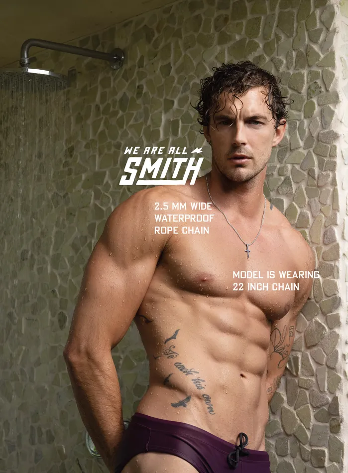 Necklaces WE ARE ALL SMITH Mens Jewelry Clothing Waterproof Medium Silver Cross Pendant for Men