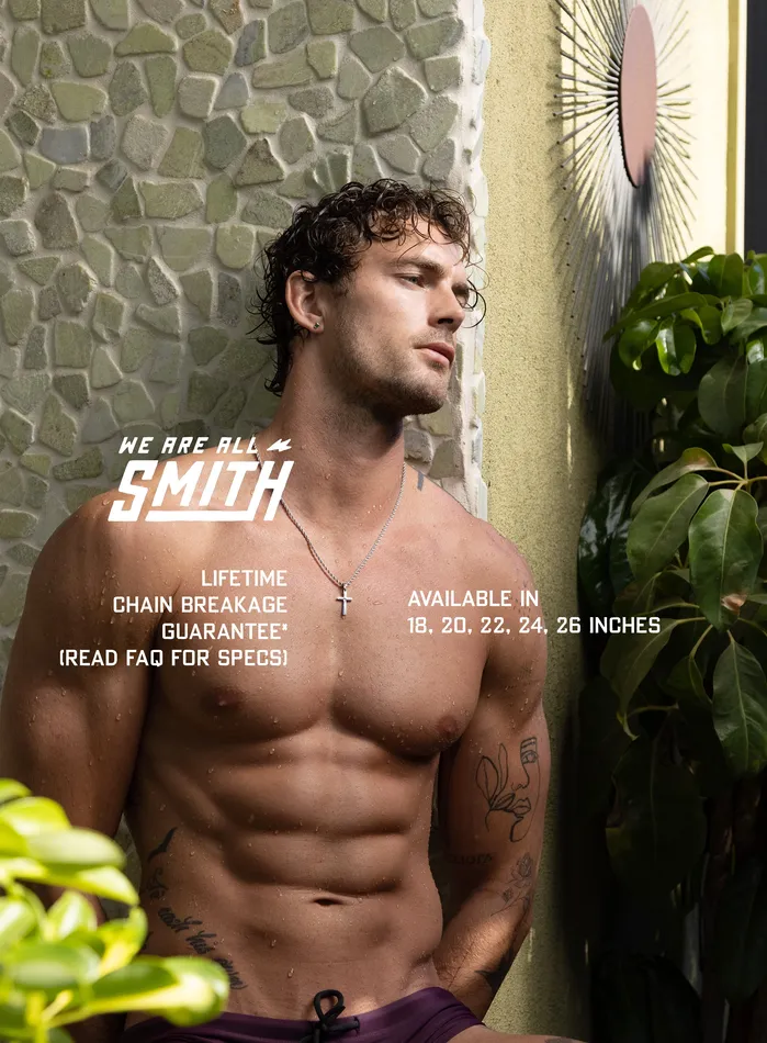 Necklaces WE ARE ALL SMITH Mens Jewelry Clothing Waterproof Medium Silver Cross Pendant for Men