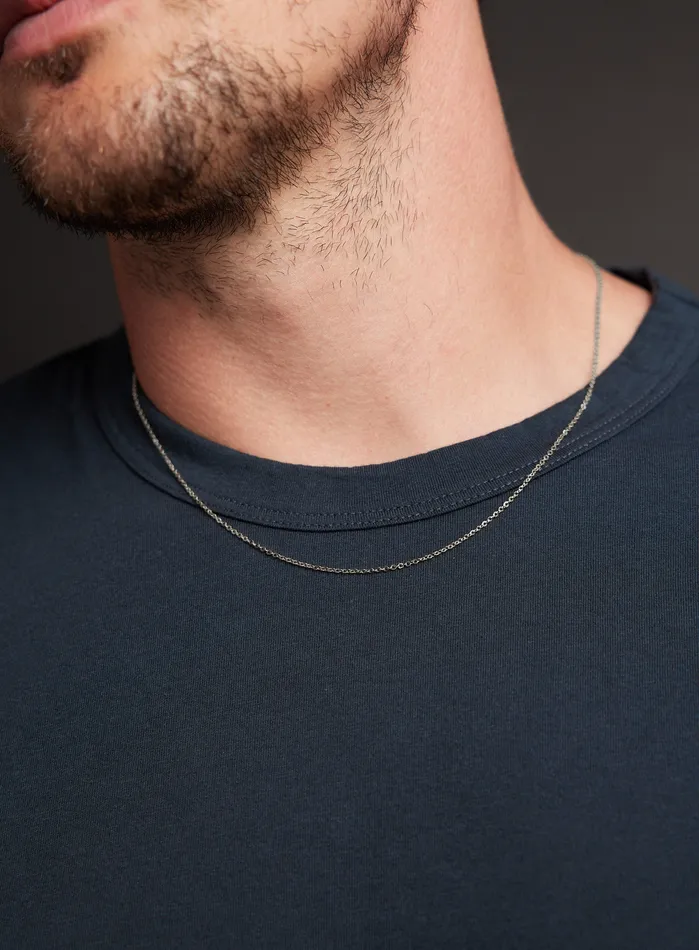 Necklaces WE ARE ALL SMITH Waterproof THIN 1mm Cable Chain Necklace for Men