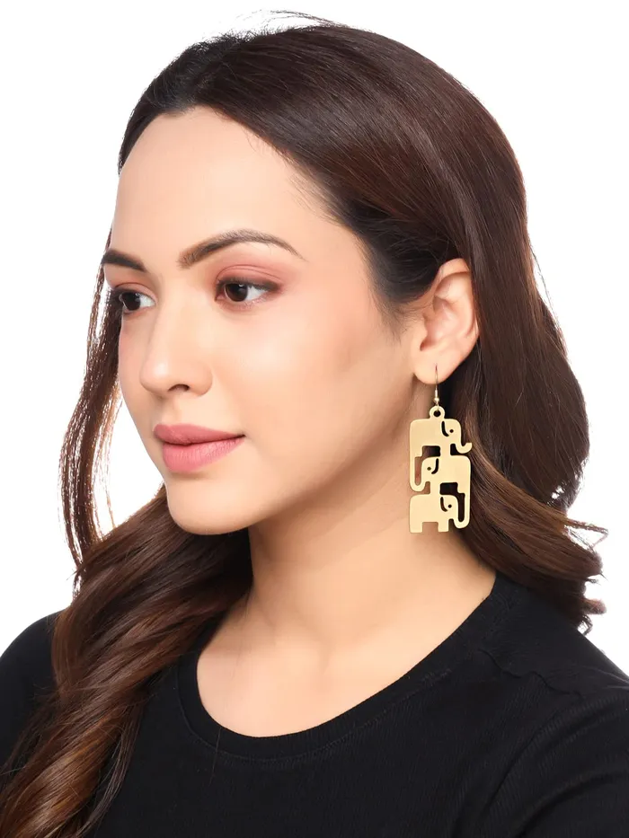 Necklaces Yellow Chimes Earrings for Women and Girls Gold Plated Drop Earring Western Drop Accessories Jewellery for Women Birthday Gift for Girls and Women Anniversary Gift for Wife Yellow Chimes