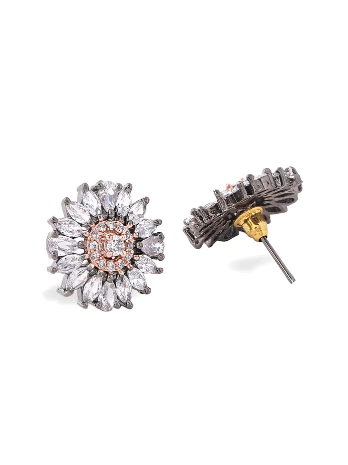 Necklaces Yellow Chimes Earrings for Women Silver Toned ADAmerican Diamond Crystal Studded Stud Earring for Women and Girls Yellow Chimes
