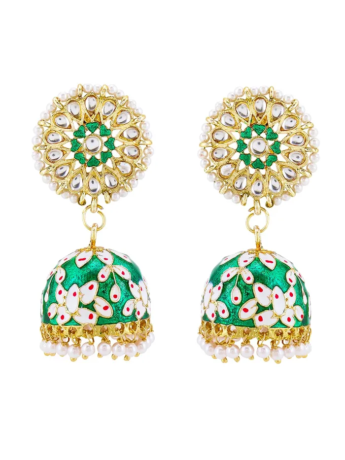 Necklaces Yellow Chimes Ethnic Gold Plated Traditional Meenakari Flower Design Chandbali Beads Dangler Earrings for Women and Girls Design 10 Yellow Chimes Necklaces Yellow Chimes Ethnic Gold Plated Traditional Meenakari Flower Design Chandbali Beads Dangler Earrings for Women and Girls Design 10 Yellow Chimes