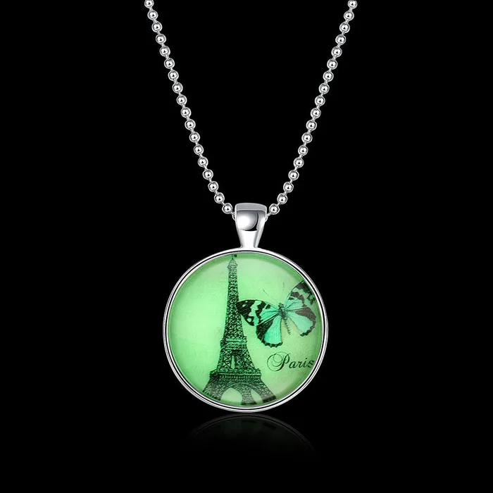 Necklaces Yellow Chimes Glow Collection Eiffel Butterfly Silver Pendant For Women Girls Yellow Chimes