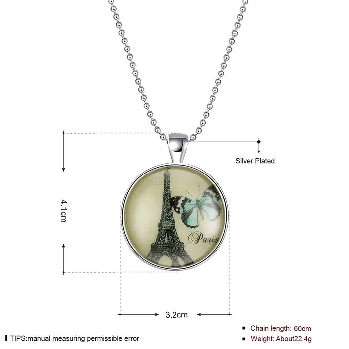 Necklaces Yellow Chimes Glow Collection Eiffel Butterfly Silver Pendant For Women Girls Yellow Chimes