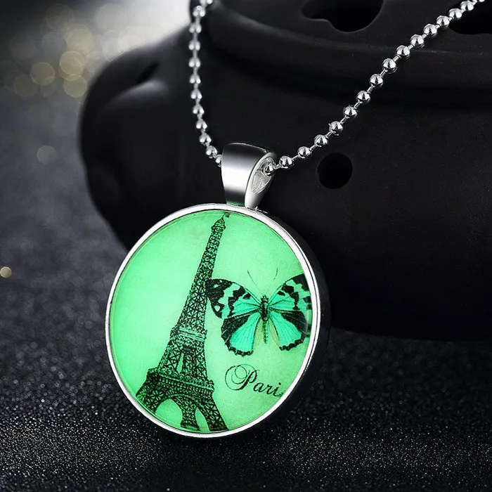 Necklaces Yellow Chimes Glow Collection Eiffel Butterfly Silver Pendant For Women Girls Yellow Chimes