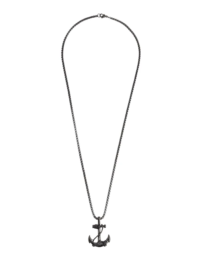 Necklaces Yellow Chimes Pendant for Men and Boys Black Pendants For Men Stainless Steel Sailor Anchor Charm Pendant Chain for Men Birthday Gift for Men Boys Anniversary Gift for Husband Yellow Chimes