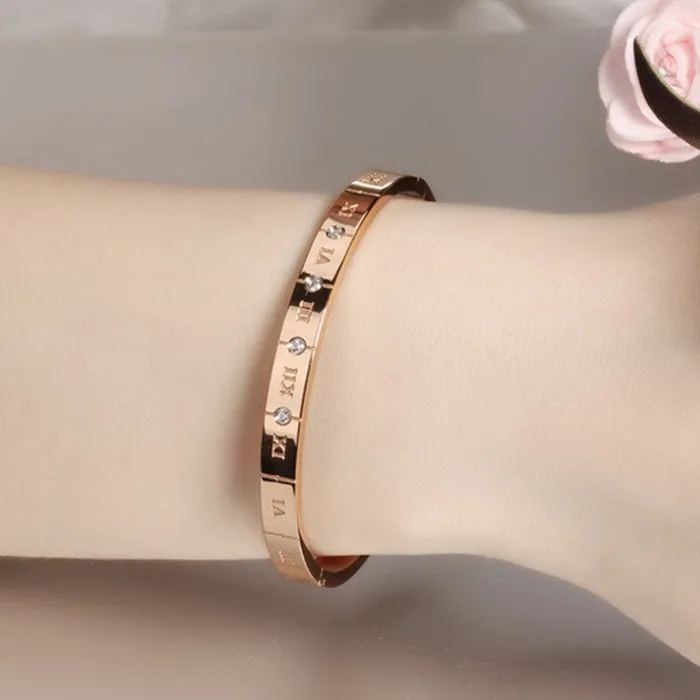 Necklaces Yellow Chimes Western Style Stainless Steel Never Fading Rose Gold Designer Bracelet for Women Girls Yellow Chimes