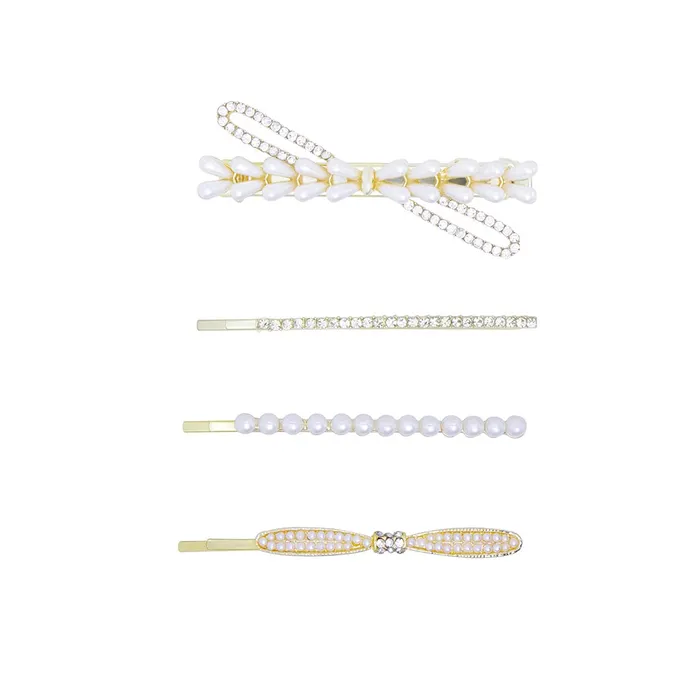 Necklaces Yellow Chimes Yellow Chimes 4 pcs Pearl Fine Quality Stylish Hair Clips Metal Bobby Pins Allegator Clip NonSlip Barrette Women Girls Hairpin Headwear for Women Girls