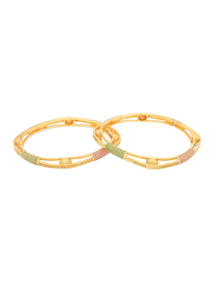 Necklaces Yellow Chimes Yellow Chimes Bangles for Women Gold Toned Meenakari Touch Traditional Bangles for Women and Girls