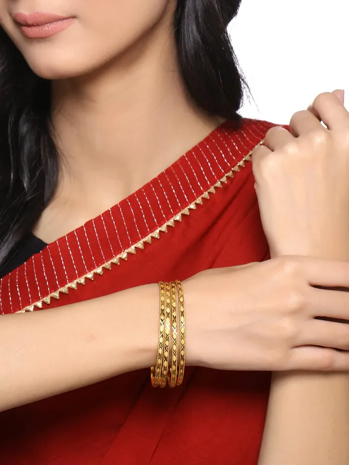 Necklaces Yellow Chimes Yellow Chimes Bangles for Women Gold Toned Set of 8 Pcs Dialy Wear Bangles for Women and Girls