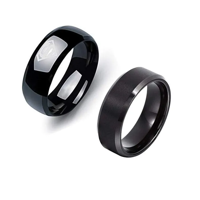 Necklaces Yellow Chimes Yellow Chimes Black Rings for Men Pack of 2 Combo Rings Stainless Steel Ring Superman Black Band Ring for Men and Boys Ideal Gift For Men and Boys Necklaces Yellow Chimes Yellow Chimes Black Rings for Men Pack of 2 Combo Rings Stainless Steel Ring Superman Black Band Ring for Men and Boys Ideal Gift For Men and Boys