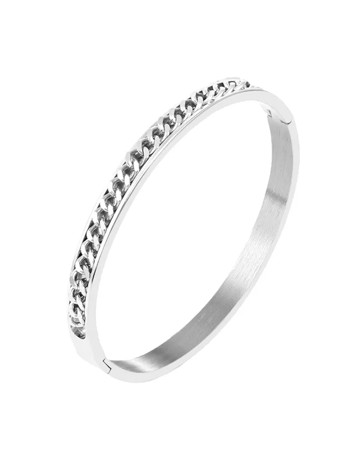 Necklaces Yellow Chimes Yellow Chimes Bracelet for Women Stainless Steel Chain Bracelet Silver Toned Bangle Style Kada Bracelet for Women and Girls