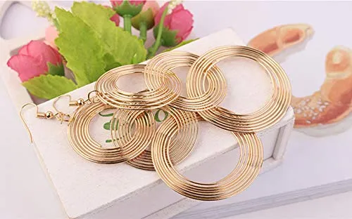 Necklaces Yellow Chimes Yellow Chimes Celebrity Choice Gold Plated Dropping Circle Dangle Earringfor Women and Girls