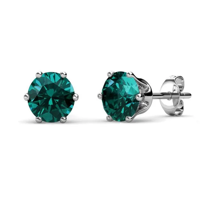 Necklaces Yellow Chimes Yellow Chimes Crystal from Swarovski Stud Earrings in Macaroon Box for Women and Girls Emerald