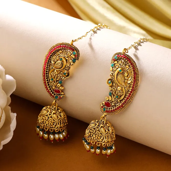 Necklaces Yellow Chimes Yellow Chimes Earrings for Women and Girls Drop Earrings for Women Peacock Designed Jhumka Earrings Birthday Gift for girls and women Anniversary Gift for Wife