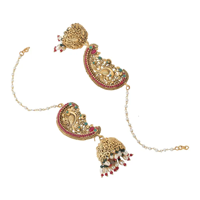 Necklaces Yellow Chimes Yellow Chimes Earrings for Women and Girls Drop Earrings for Women Peacock Designed Jhumka Earrings Birthday Gift for girls and women Anniversary Gift for Wife