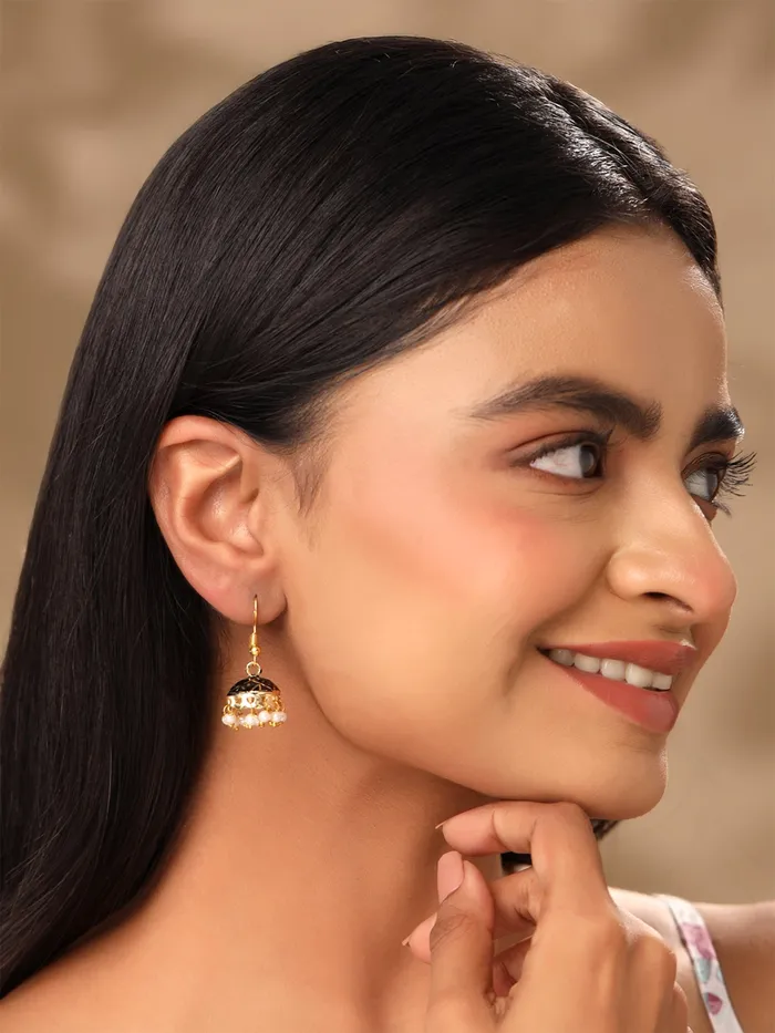 Necklaces Yellow Chimes Yellow Chimes Earrings for Women Girls Traditional Multicolor Jhumka Gold Plated Earring Set Dome Shape Jhumki Combo Accessories Jewellery Birthday Anniversary Gift