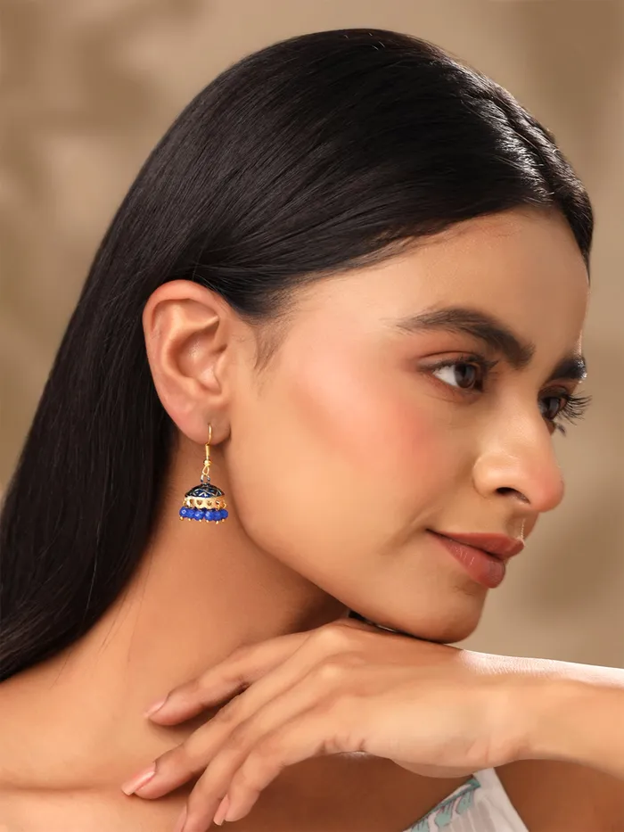 Necklaces Yellow Chimes Yellow Chimes Earrings for Women Girls Traditional Multicolor Jhumka Gold Plated Earring Set Dome Shape Jhumki Combo Accessories Jewellery Birthday Anniversary Gift