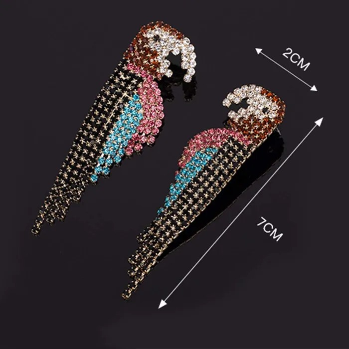 Necklaces Yellow Chimes Yellow Chimes Elegant Latest Fashion Gold Plated Crystal Bird design Multicolor Dangler Earrings for Women and Girls gold multicolor medium YCFJER602CRBRDMC