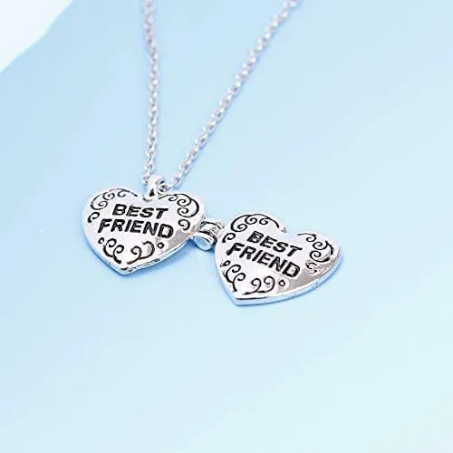 Necklaces Yellow Chimes Yellow Chimes Heart Locket for Women Silver Heart Locket OpenAble Style Best Friends Necklace Chain Pendant for Girls and WomenBestie Gift