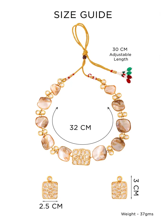Necklaces Yellow Chimes Yellow Chimes Jewellery Set for Women Golden Kundan Stone Necklace Set for Women Traditional Gold Plated Jewelery Set for Girls Birthday Gift for Girls Women Anniversary Gift for Wife