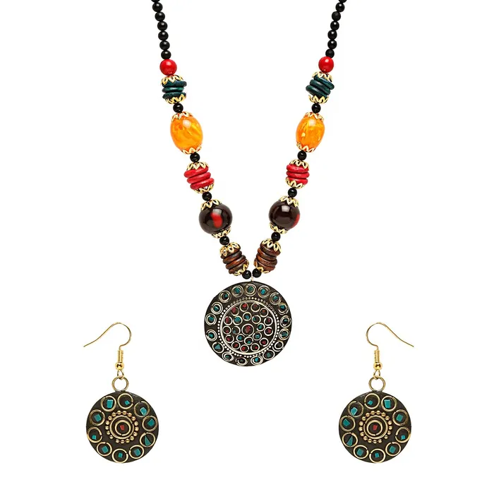 Necklaces Yellow Chimes Yellow Chimes Jewellery Set for Women Traditional Silver Oxidised Jewellery Set Multicolor Necklace Set Beads Oxidized Necklace Set Birthday Gift For Girls Women Anniversary Gift for Wife Necklaces Yellow Chimes Yellow Chimes Jewellery Set for Women Traditional Silver Oxidised Jewellery Set Multicolor Necklace Set Beads Oxidized Necklace Set Birthday Gift For Girls Women Anniversary Gift for Wife