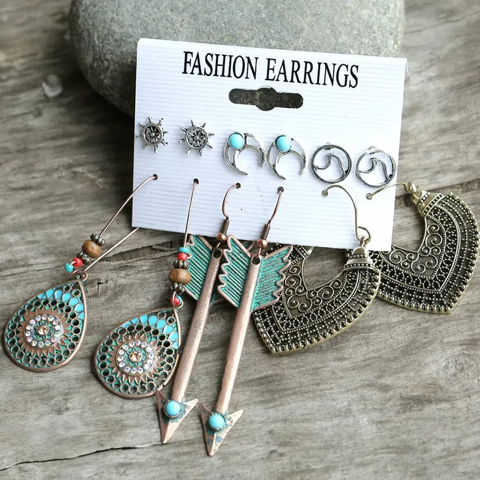 Necklaces Yellow Chimes Yellow Chimes Latest Fashion Gold Plated Geometric Design Dangle Earrings for Women and Girls Design 5