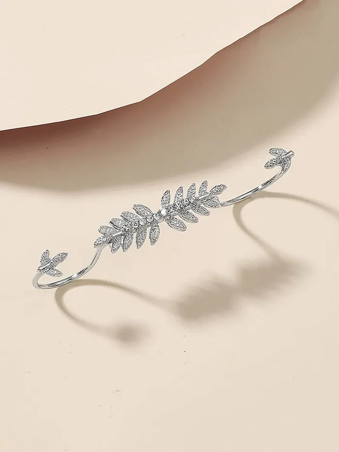 Necklaces Yellow Chimes Yellow Chimes Palm Cuff for women Latest Fashion Crystal Hand Cuff Palm Bracelet For Women and Girls