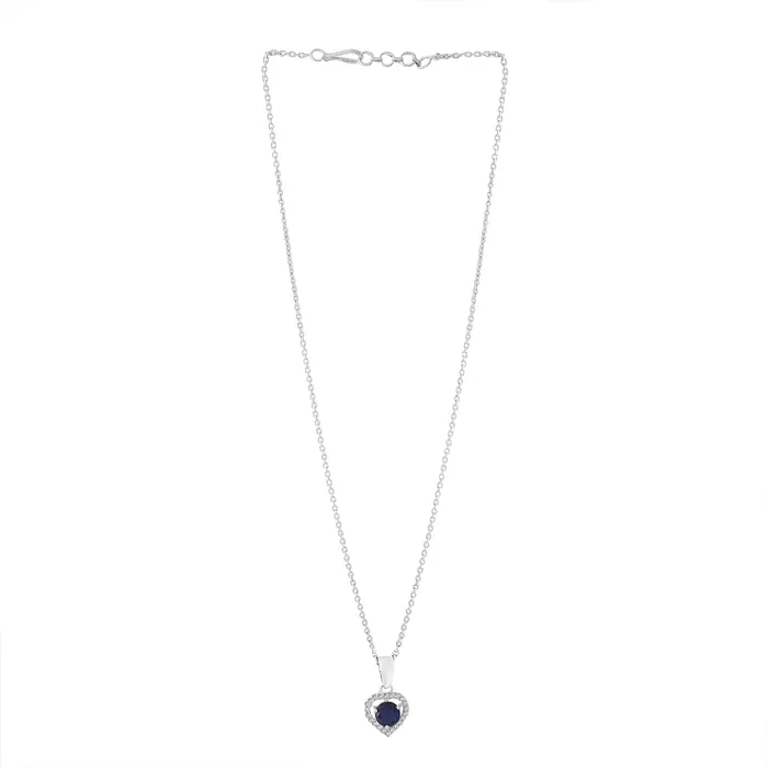 Necklaces Yellow Chimes Yellow Chimes Pendant for Women and Girls Crystal Pendant for Women Heart Designed Blue Stone Studded Crystal Pendent Set Birthday Gift for girls and women Anniversary Gift for Wife