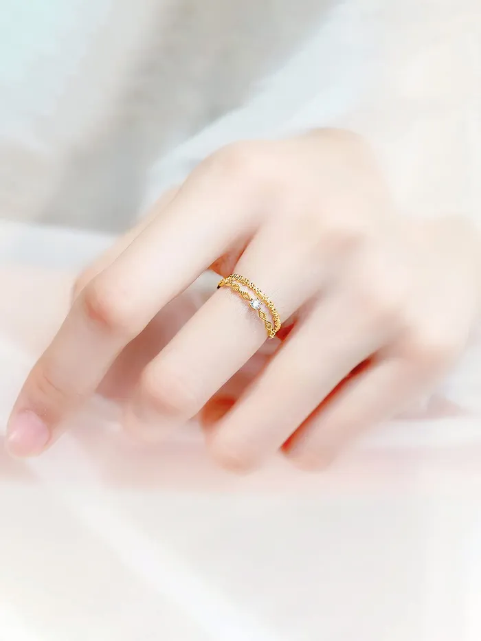 Necklaces Yellow Chimes Yellow Chimes Rings for Women Girls Ring for Girls Gold Tone Crystal Studded Multi Layered Adjustable Finger Ring for Women Birthday Gift For girls women Anniversary Gift for Wife