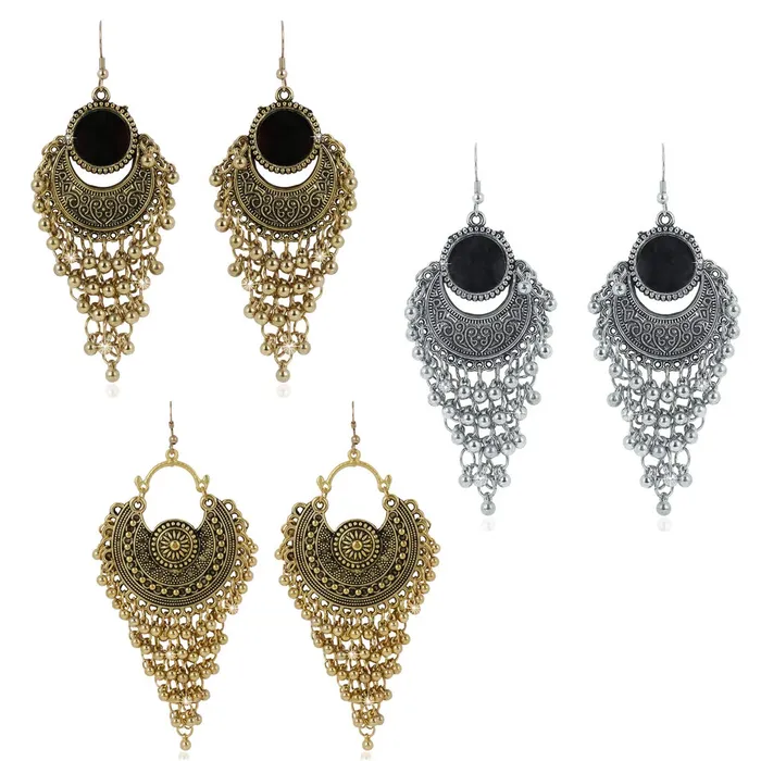 Necklaces Yellow Chimes Yellow Chimes Stylish Oxidized Combo Set Silver Golden Chandbali Earrings for Women and Girls Necklaces Yellow Chimes Yellow Chimes Stylish Oxidized Combo Set Silver Golden Chandbali Earrings for Women and Girls
