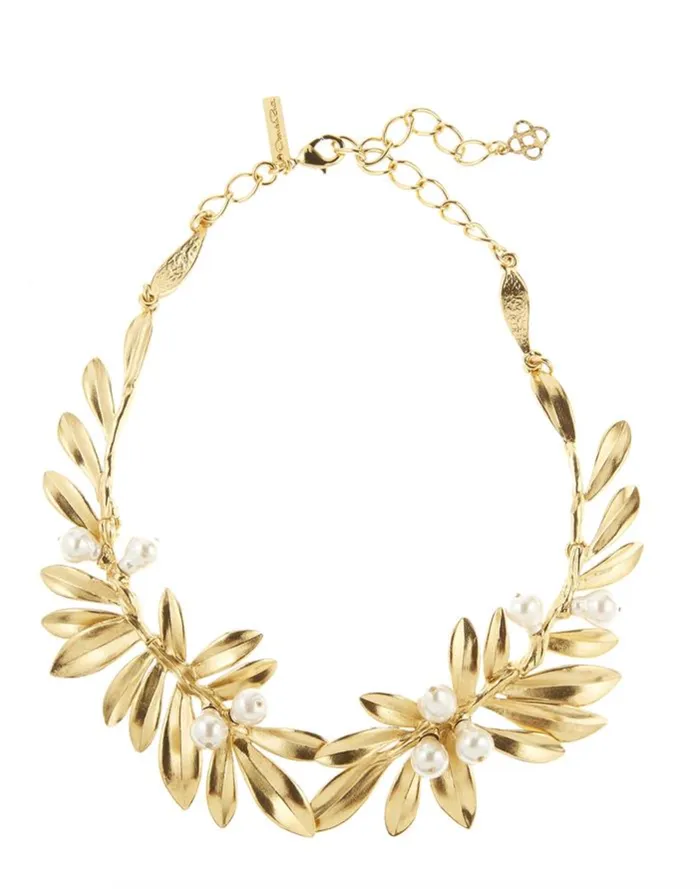 Oscar De La Renta Necklaces Pearl Leaf Necklace