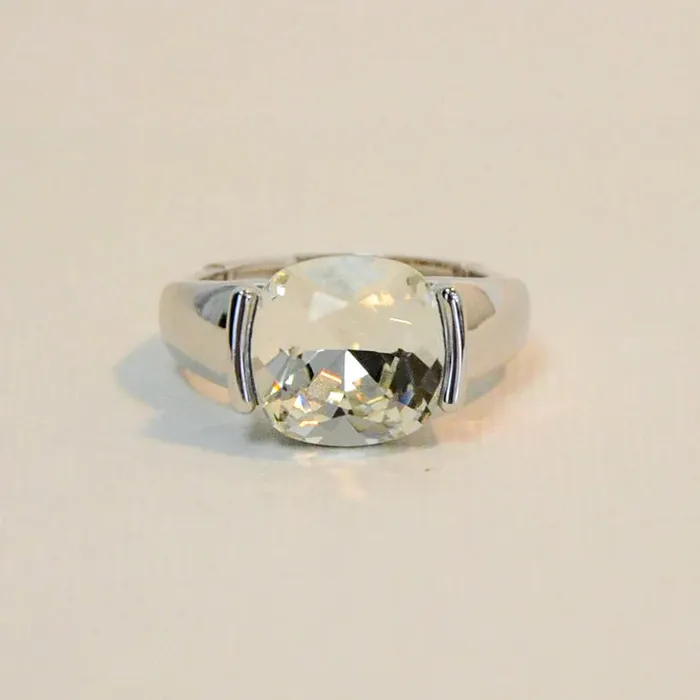 Oval Cubic Zirconia Stretch Ring Candlewick Gift Shop Rings