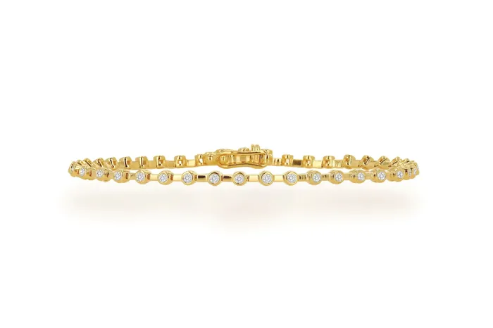 Rachel Reid Bracelets Diamond Bezel Space Line Bracelet