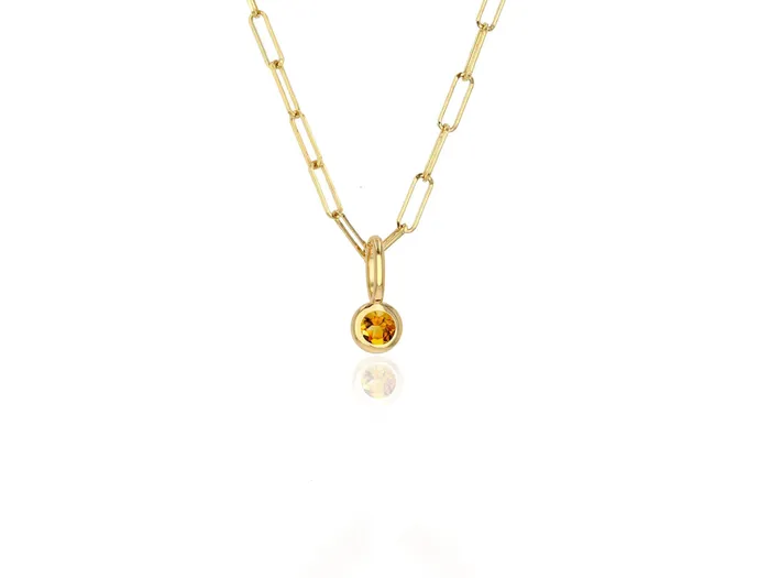 Rachel Reid Charm Necklaces Mini Citrine Charm Rachel Reid Charm Necklaces Mini Citrine Charm