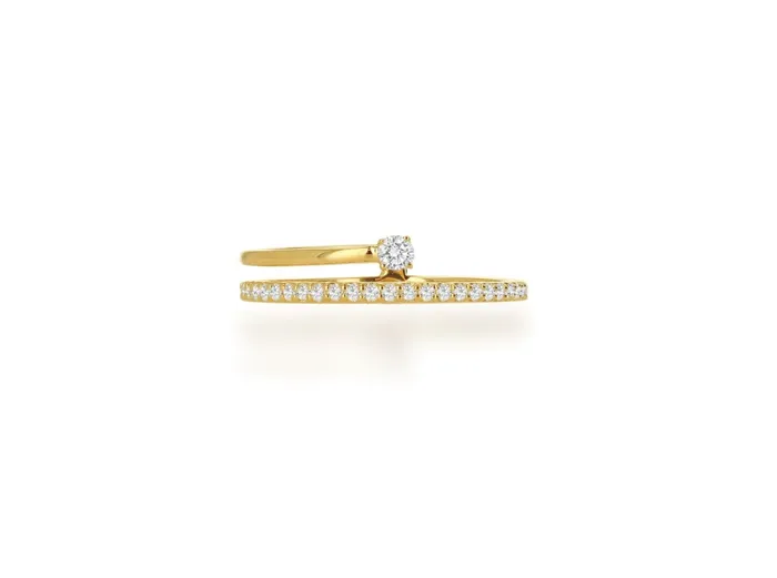Rachel Reid Rings Two Row Split Diamond Ring