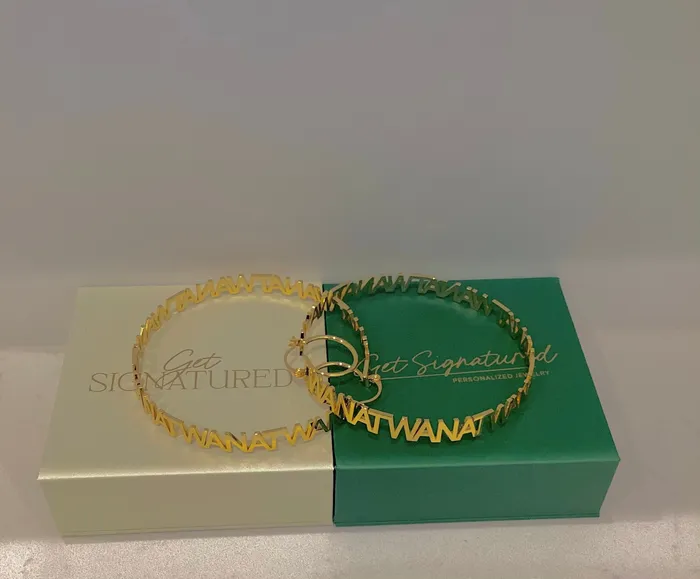 ReadyToShip Hoop Name Earrings Get Signatured Earrings ReadyToShip Hoop Name Earrings Get Signatured Earrings