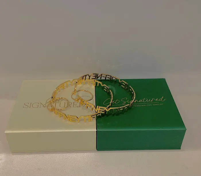 ReadyToShip Hoop Name Earrings Get Signatured Earrings ReadyToShip Hoop Name Earrings Get Signatured Earrings