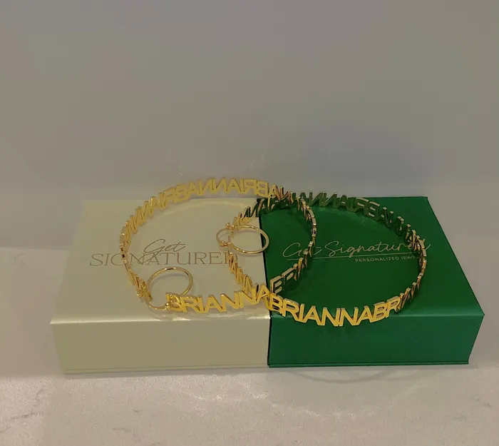 ReadyToShip Hoop Name Earrings Get Signatured Earrings ReadyToShip Hoop Name Earrings Get Signatured Earrings