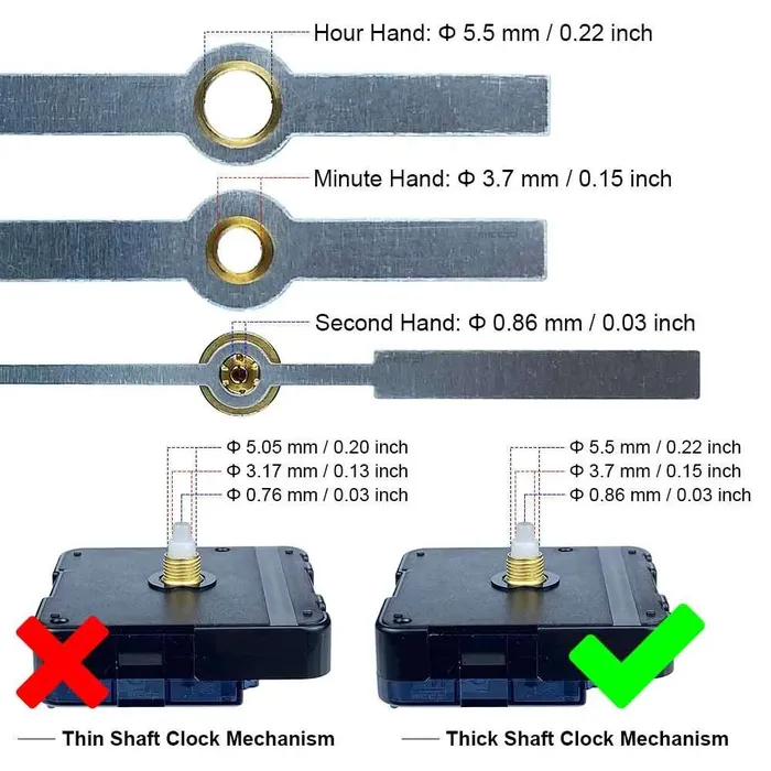 Rectangle Black Clock Needles for Resin Clock Making RESIN ART HUB Necklaces
