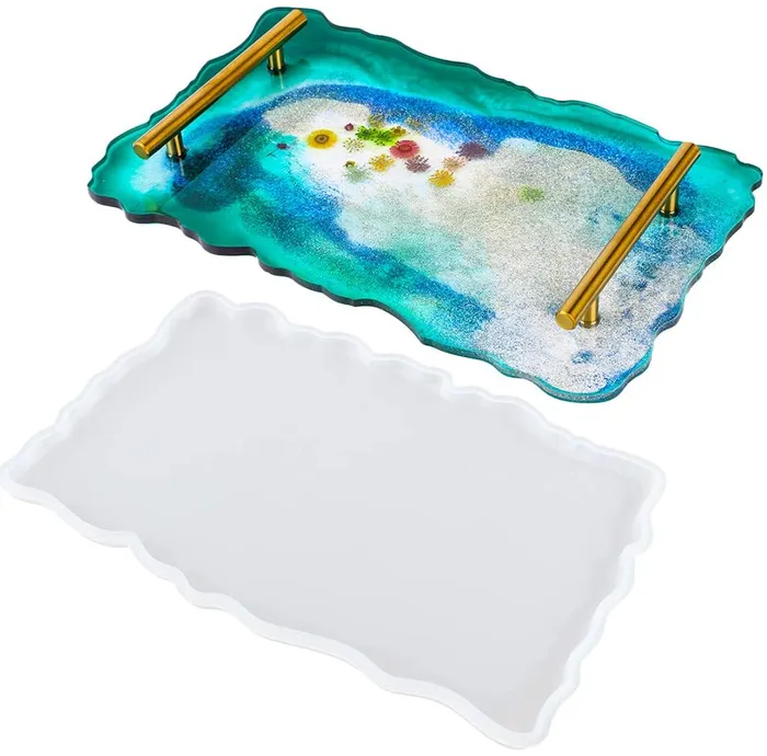 Rectangle tray Mould with frame and handle 9 variants Resinarthub Necklaces
